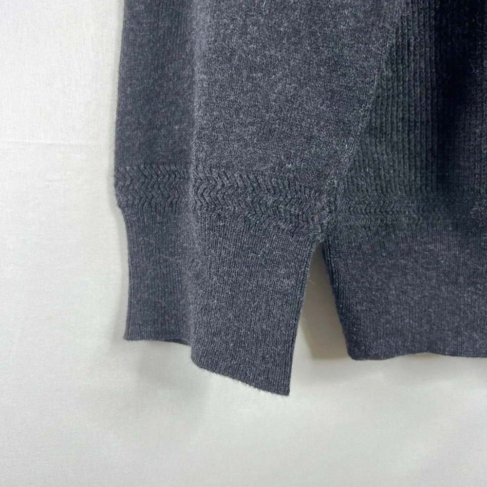 Marc Anthony Charcoal Crewneck Sweater Mens Large Slim Fit Luxe Tuck Stitch Crew